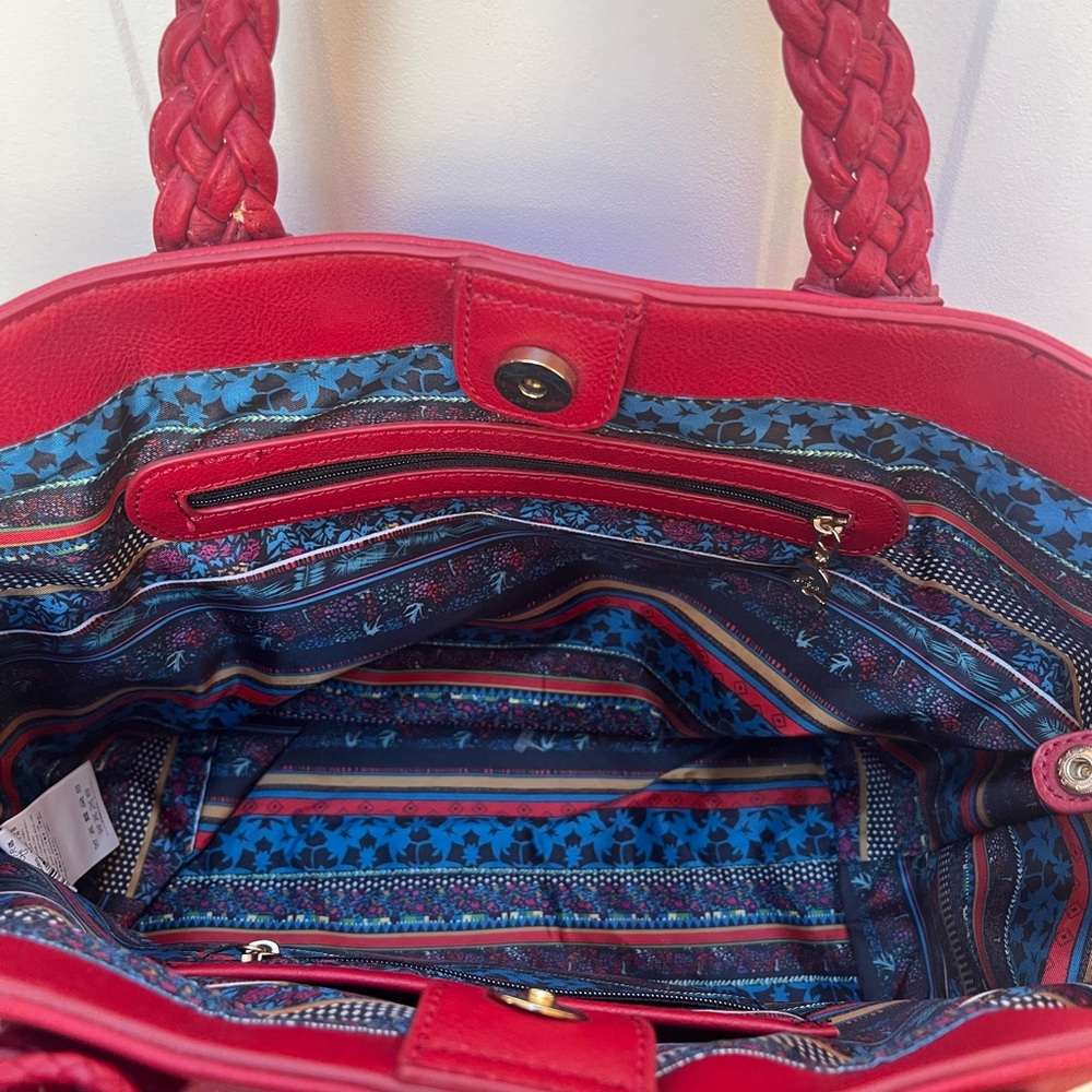 Desigual Red Embroidered Bandana Shoulder Bag - Picture 3 of 7